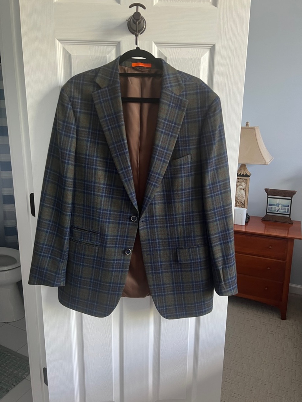 TALLIA Olive and Blue Plaid Sport Coat